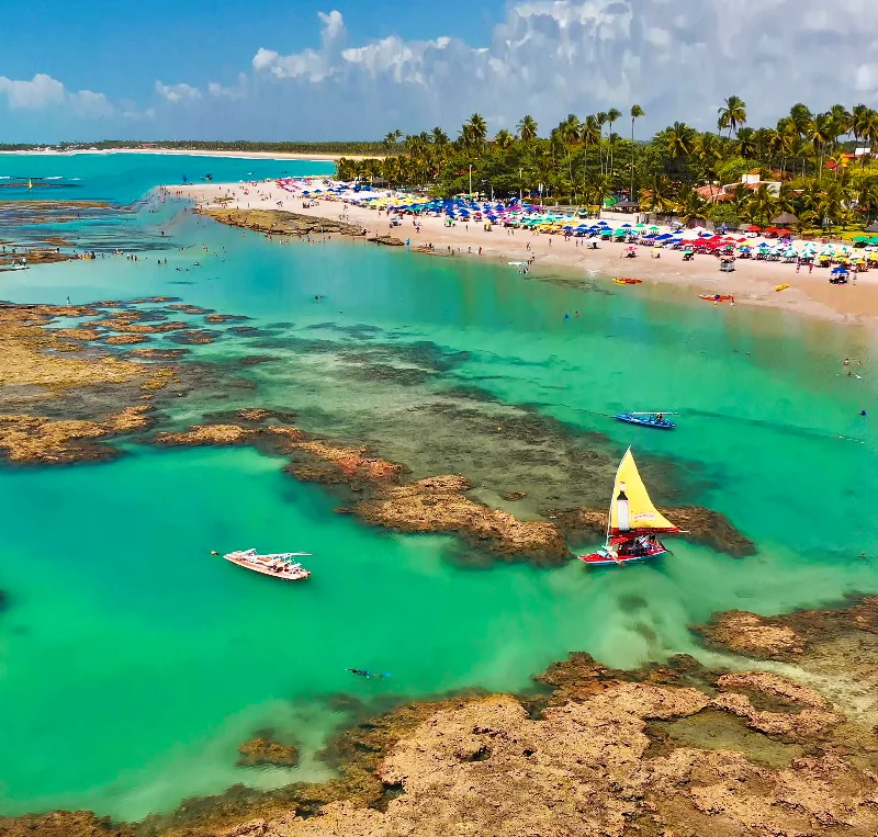 Piscinas naturais e litoral de Porto de Galinhas